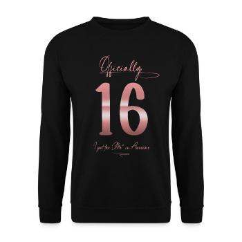 Cadeau officiel de fille d’anniversaire de 16 ans - Sweat-shirt Unisexe - noir - Devant - Alina (178cm) & Michal (187cm)
