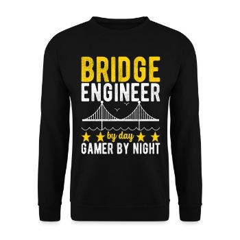 Bridge Engineer Bridge Construction - Unisex Sweatshirt - black - Front - Alina (178cm) & Michal (187cm)