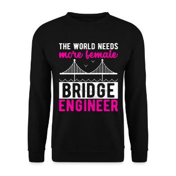 Bridge Engineer Bridge Construction - Unisex Sweatshirt - black - Front - Alina (178cm) & Michal (187cm)