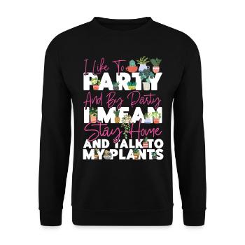 Plant Lover Gardening I Like To - Unisex Pullover - Schwarz - Vorne - Alina (178cm) & Michal (187cm)