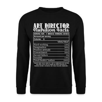 Art Director Nutrition Facts - Unisex Sweatshirt - black - Front - Alina (178cm) & Michal (187cm)