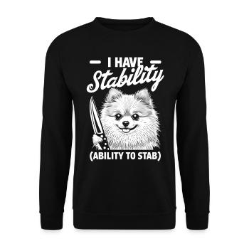 I Have Stability Ability To Stab - Unisex Sweatshirt - black - Front - Alina (178cm) & Michal (187cm)