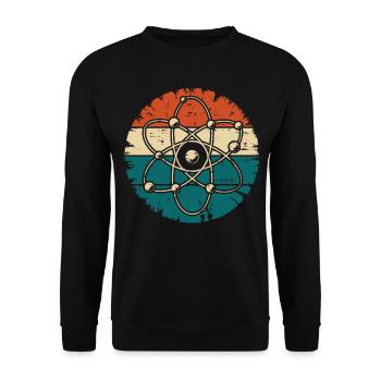 Retro Atom Art Biology Physics Chemistry Science - Unisex Pullover - Schwarz - Vorne - Alina (178cm) & Michal (187cm)