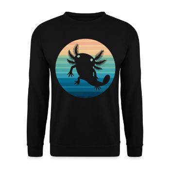 Axolotl Retro Sunset Axolotl Gifts Kids Boys Girls - Unisex Sweatshirt - black - Front - Alina (178cm) & Michal (187cm)