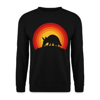 Rétro tatou et fourmis coucher de soleil faune Nature - Sweat-shirt Unisexe - noir - Devant - Alina (178cm) & Michal (187cm)