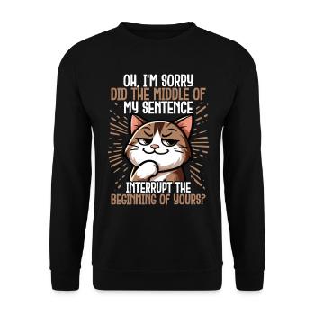 Sarcastic Cat Pose Funny Introvert - Unisex Sweatshirt - black - Front - Alina (178cm) & Michal (187cm)