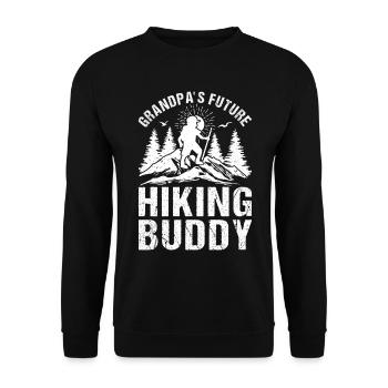 Grandpa's Future Hiking Buddy - Mountain Hiking - Unisex Sweatshirt - black - Front - Alina (178cm) & Michal (187cm)