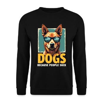 Lustiges Hunde Hundehalter Hundeliebhaber Hund - Unisex Pullover - Schwarz - Vorne - Alina (178cm) & Michal (187cm)