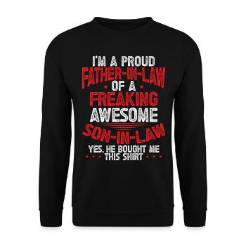 Papasaurus Rex T Rex Dinosaur Father's Day Gift - Unisex Sweatshirt - black - Front - Alina (178cm) & Michal (187cm)