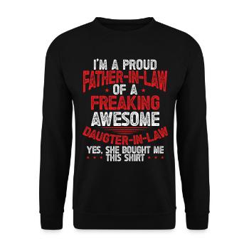 Papasaurus Rex T Rex Dinosaur Father's Day Gift - Unisex Sweatshirt - black - Front - Alina (178cm) & Michal (187cm)