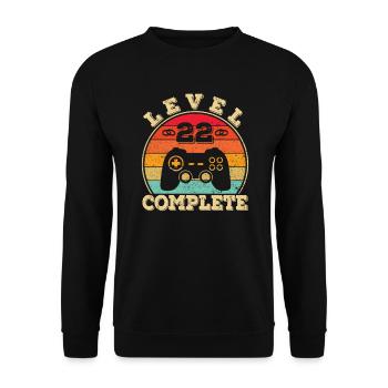 22. Hochzeitstag 22 Jahre Ehe Bronzehochzeit - Unisex Pullover - Schwarz - Vorne - Alina (178cm) & Michal (187cm)