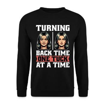 Plastic Surgery Turning Back Time Cosmetic Nurse - Unisex Sweatshirt - black - Front - Alina (178cm) & Michal (187cm)