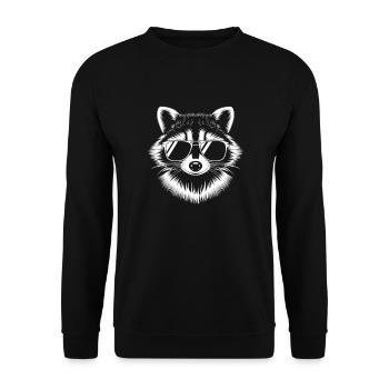 Raccoon with sunglasses - Unisex Sweatshirt - black - Front - Alina (178cm) & Michal (187cm)