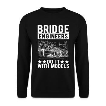 Ingénieur des ponts Construction de ponts - Sweat-shirt Unisexe - noir - Devant - Alina (178cm) & Michal (187cm)