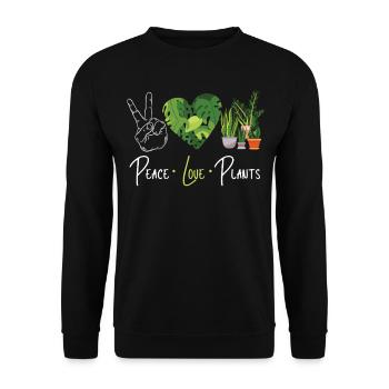 Amoureux des plantes Jardinage Paix Amour - Sweat-shirt Unisexe - noir - Devant - Alina (178cm) & Michal (187cm)