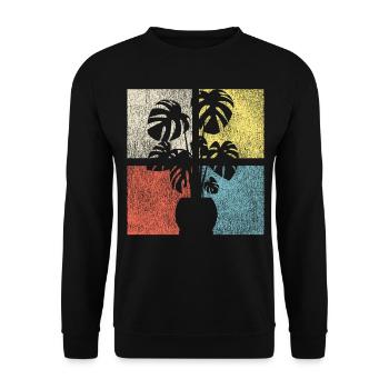 Plant Lover Gardening Monstera - Unisex Pullover - Schwarz - Vorne - Alina (178cm) & Michal (187cm)