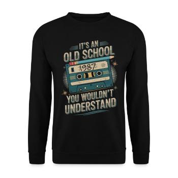 Musique, cassettes et 1987 - Sweat-shirt Unisexe - noir - Devant - Alina (178cm) & Michal (187cm)