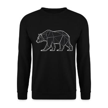Ours géométrique Ours brun Ours brun Nature extérieure - Sweat-shirt Unisexe - noir - Devant - Alina (178cm) & Michal (187cm)