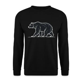 Ours géométrique Ours brun Ours brun Nature extérieure - Sweat-shirt Unisexe - noir - Devant - Alina (178cm) & Michal (187cm)