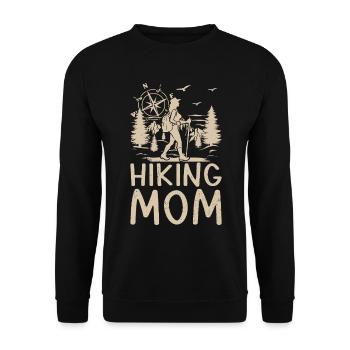Hiking Mama Hiking Lover Mountain Hiking Mom - Unisex Pullover - Schwarz - Vorne - Alina (178cm) & Michal (187cm)