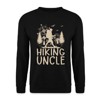 Hiking Uncle Hiking Lover Mountain Hiking Uncle - Unisex Pullover - Schwarz - Vorne - Alina (178cm) & Michal (187cm)