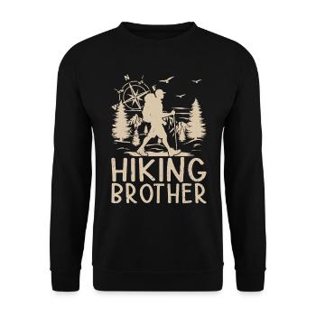 Hiking Brother Hiking Lover Mountain Hiking - Unisex Pullover - Schwarz - Vorne - Alina (178cm) & Michal (187cm)