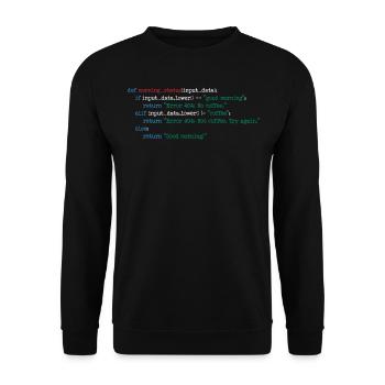 Programmeur Café Code Informatique Cadeau - Sweat-shirt Unisexe - noir - Devant - Alina (178cm) & Michal (187cm)