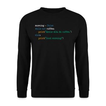 Informatique Café Code Programmeur Cadeau - Sweat-shirt Unisexe - noir - Devant - Alina (178cm) & Michal (187cm)