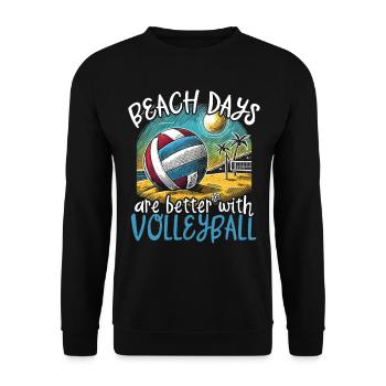 Beach Volleyball Volleyball Volleyball Players - Unisex Sweatshirt - black - Front - Alina (178cm) & Michal (187cm)