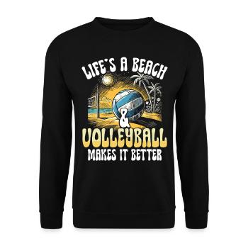 Beach Volleyball Volleyball Volleyball Players - Unisex Sweatshirt - black - Front - Alina (178cm) & Michal (187cm)