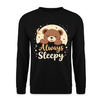 Cute Bear, Bear, Bear, Cute Sleep, Dreamer - Unisex Sweatshirt - black - Front - Alina (178cm) & Michal (187cm)
