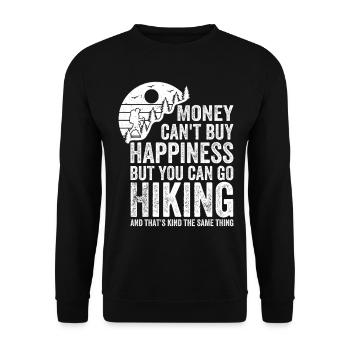 Mountain Hiking Funny Hiking Funny Hiking Sayings - Unisex Pullover - Schwarz - Vorne - Alina (178cm) & Michal (187cm)