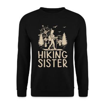 Mountain Hiking Sister Hiking Sister Hiking - Unisex Pullover - Schwarz - Vorne - Alina (178cm) & Michal (187cm)