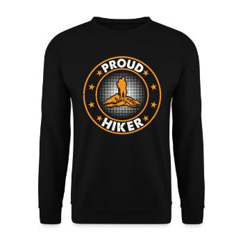 Proud Hiker Outdoor Hiking Mountain Hiker - Unisex Pullover - Schwarz - Vorne - Alina (178cm) & Michal (187cm)