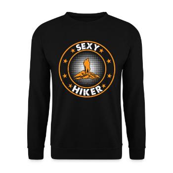 Sexy Hiker Outdoor Hiking Mountain Hiker - Unisex Pullover - Schwarz - Vorne - Alina (178cm) & Michal (187cm)