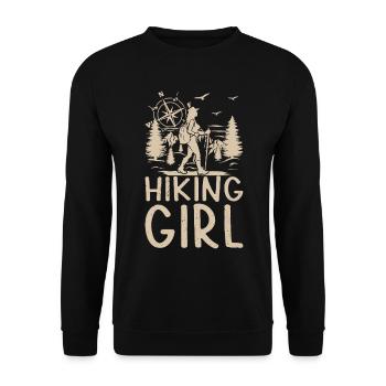 Mountain Hiking Girl Hiking Girl - Unisex Pullover - Schwarz - Vorne - Alina (178cm) & Michal (187cm)