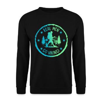 De vrais hommes font de la randonnée - Aventure Randonnée Montagne - Sweat-shirt Unisexe - noir - Devant - Alina (178cm) & Michal (187cm)