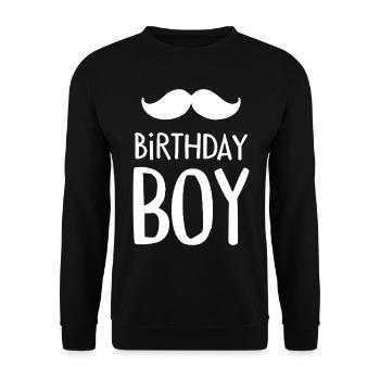 Birthday Boy – Anniversaire avec une moustache - Sweat-shirt Unisexe - noir - Devant - Alina (178cm) & Michal (187cm)