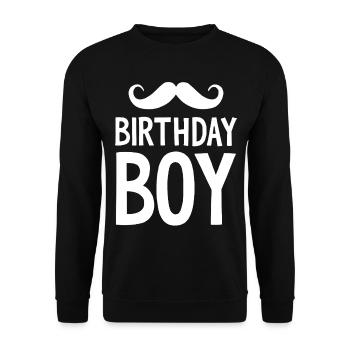 Birthday Boy – Anniversaire avec une moustache - Sweat-shirt Unisexe - noir - Devant - Alina (178cm) & Michal (187cm)