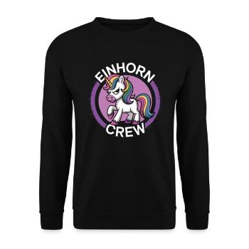 Einhorn crew - Unisex Pullover - Schwarz - Vorne - Alina (178cm) & Michal (187cm)