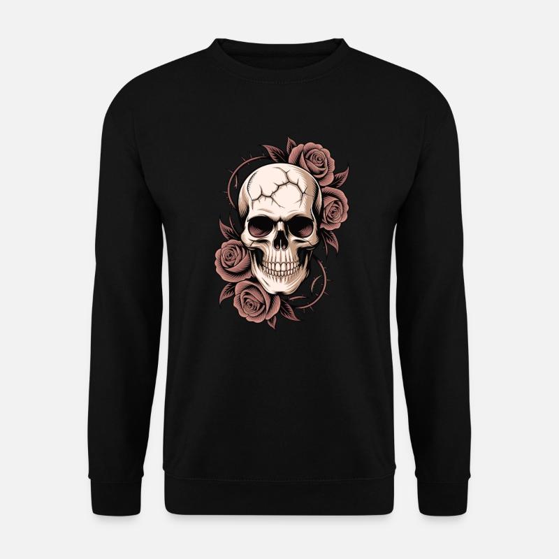 Skull and Roses - Unisex Sweatshirt - black