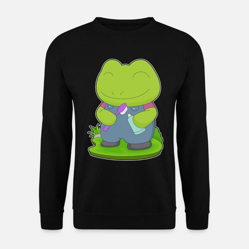 Frog Toothbrush - Unisex Sweatshirt - black