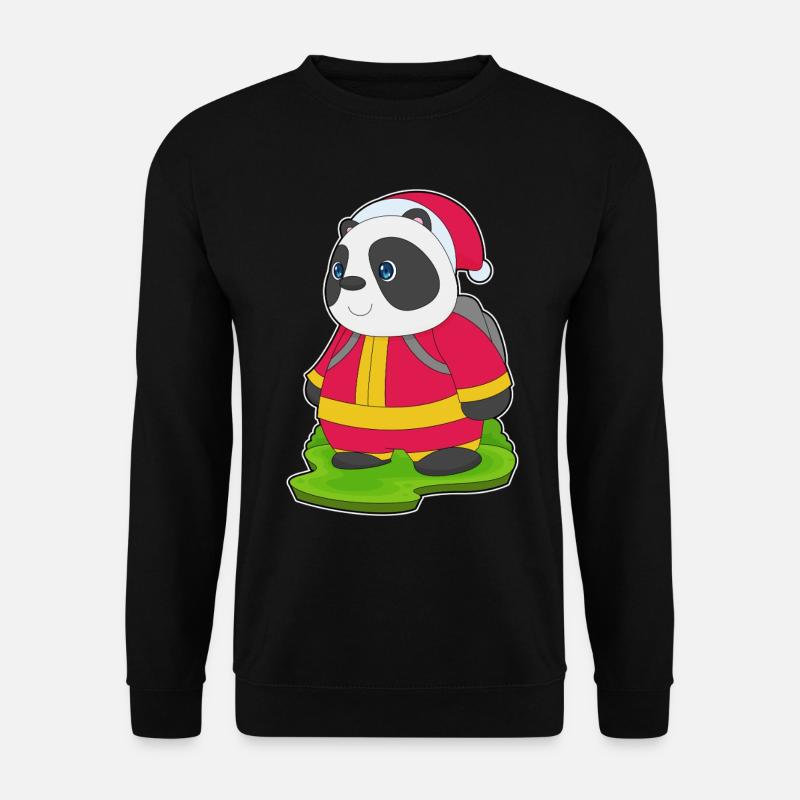 Panda Christmas Fire Brigade - Unisex Sweatshirt - black