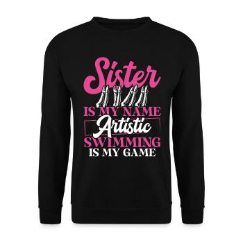 Synchronschwimmen Synchro Schwimmer - Unisex Pullover - Schwarz - Vorne - Alina (178cm) & Michal (187cm)