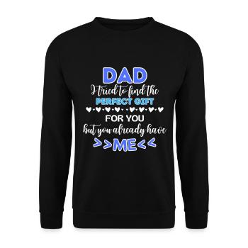 Dad Design Father's Day Saying Dad Sayings - Unisex Sweatshirt - black - Front - Alina (178cm) & Michal (187cm)