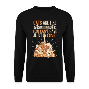 Les chats sont comme des chips, vous ne pouvez pas en avoir un seul - Sweat-shirt Unisexe - noir - Devant - Alina (178cm) & Michal (187cm)