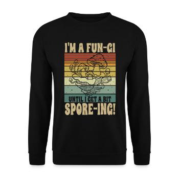Champignon Cueilleur de champignons Rétro Cottagecore Esthétique - Sweat-shirt Unisexe - noir - Devant - Alina (178cm) & Michal (187cm)