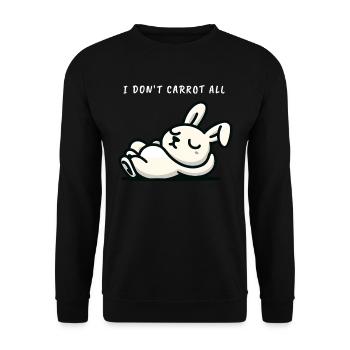 I don't carrot all relaxed bunny - Unisex Sweatshirt - black - Front - Alina (178cm) & Michal (187cm)