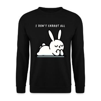 I don't carrot all relaxed bunny - Unisex Sweatshirt - black - Front - Alina (178cm) & Michal (187cm)