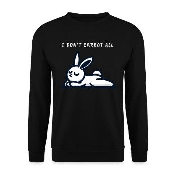 I don't carrot all relaxed bunny - Unisex Sweatshirt - black - Front - Alina (178cm) & Michal (187cm)
